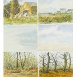 Doris Brown S.W.A (1933-2023) Six Watercolour Scenes to include Rural and Forest Themes including