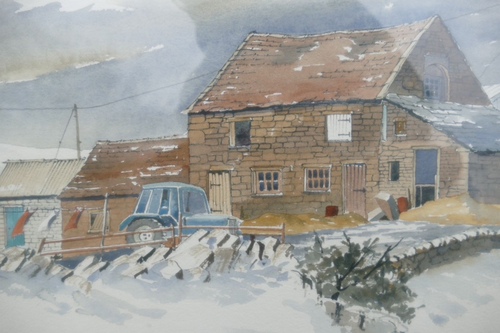 Doris Brown S.W.A (1933-2023) Winter View of a Rural Farmhouse. Watercolour on Paper, signed lower - Image 5 of 7