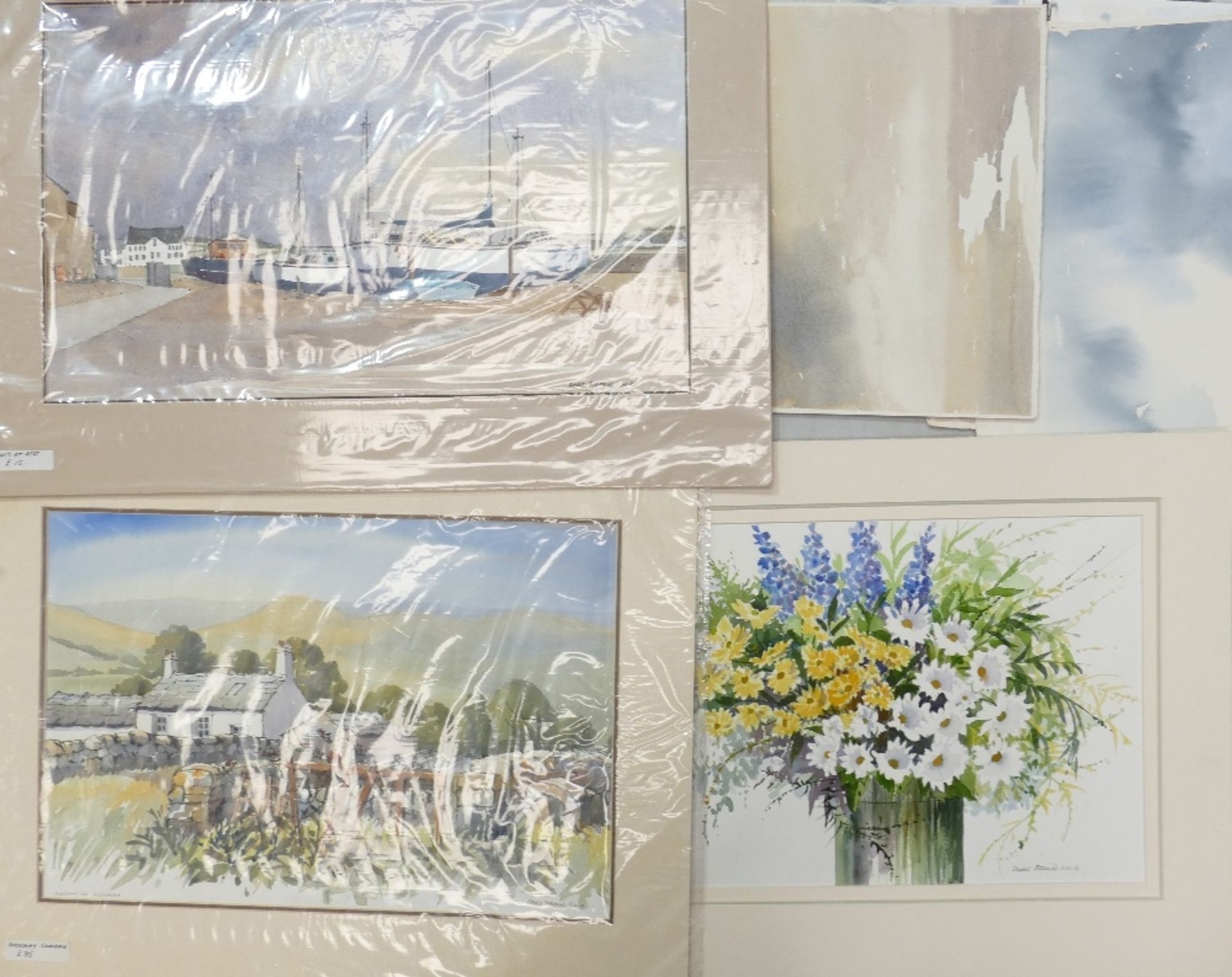 Doris Brown S.W.A (1933-2023) Three Watercolour Works including one Floral Still Life, one Rural