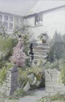 Doris Brown S.W.A (1933-2023) Cottage Garden Scene. Watercolour on Paper, signed lower left 'Doris