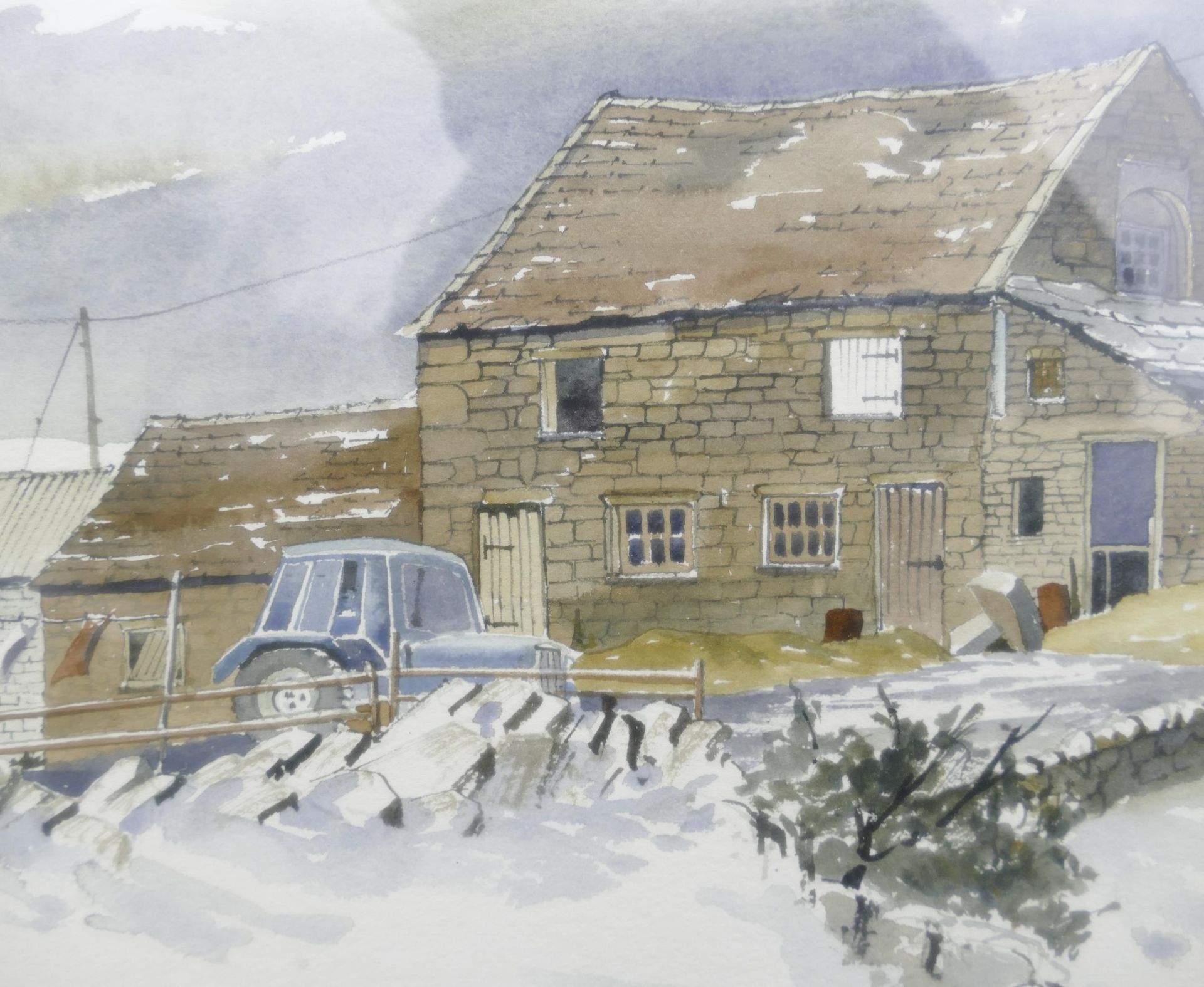 Doris Brown S.W.A (1933-2023) Winter View of a Rural Farmhouse. Watercolour on Paper, signed lower - Image 2 of 7