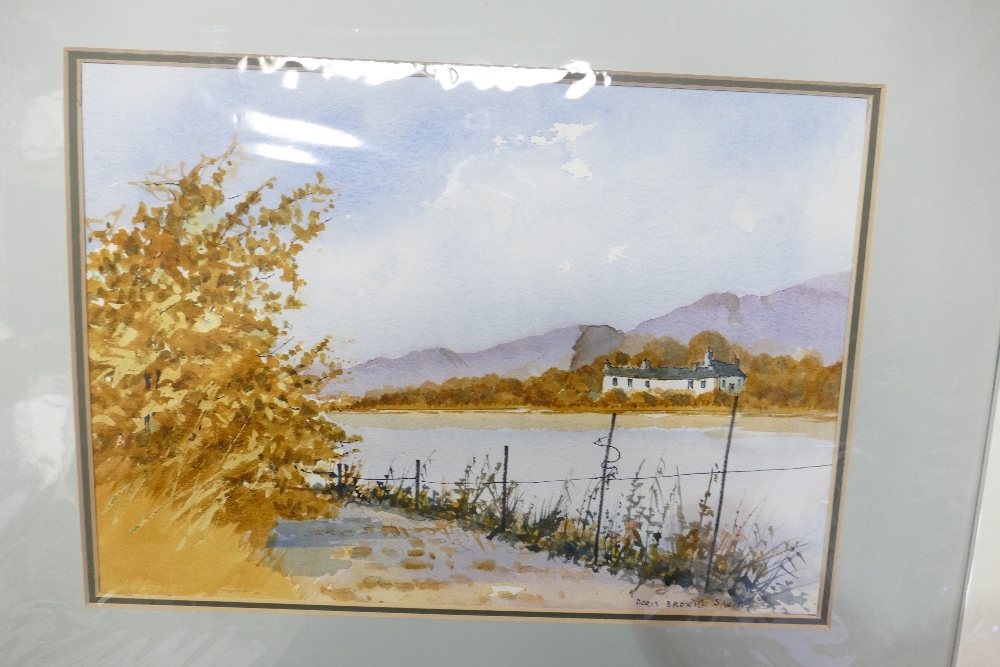Doris Brown S.W.A (1933-2023) Three untitled landscapes. Watercolour on paper, mounted. Signed lower - Image 5 of 5