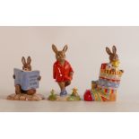 Royal Doulton Bunnykins figures Little Stocking Filler DB421, William DB401 and Tom DB, boxed (3)
