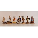 Royal Doulton Bunnykins The Shipmates Collection figures Captains Wife DB320, Pirate DB321, Cabin