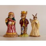 Royal Doulton Bunnykins figures Autumn Days DB5, Angel DB196 and Fortune Teller DB218, boxed (3)