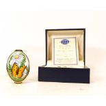 Moorcroft enamel Butterflies oval lidded box by J Horne , Limited edition 17/50. Boxed with