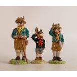 Royal Doulton Bunnykins figures Be Prepared DB56, Boy Scout DB430 and Scout Leader DB432, boxed (3)