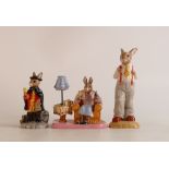 Royal Doulton Bunnykins limited edition figures Town Crier, Father DB227 and Mrs Collector DB335,
