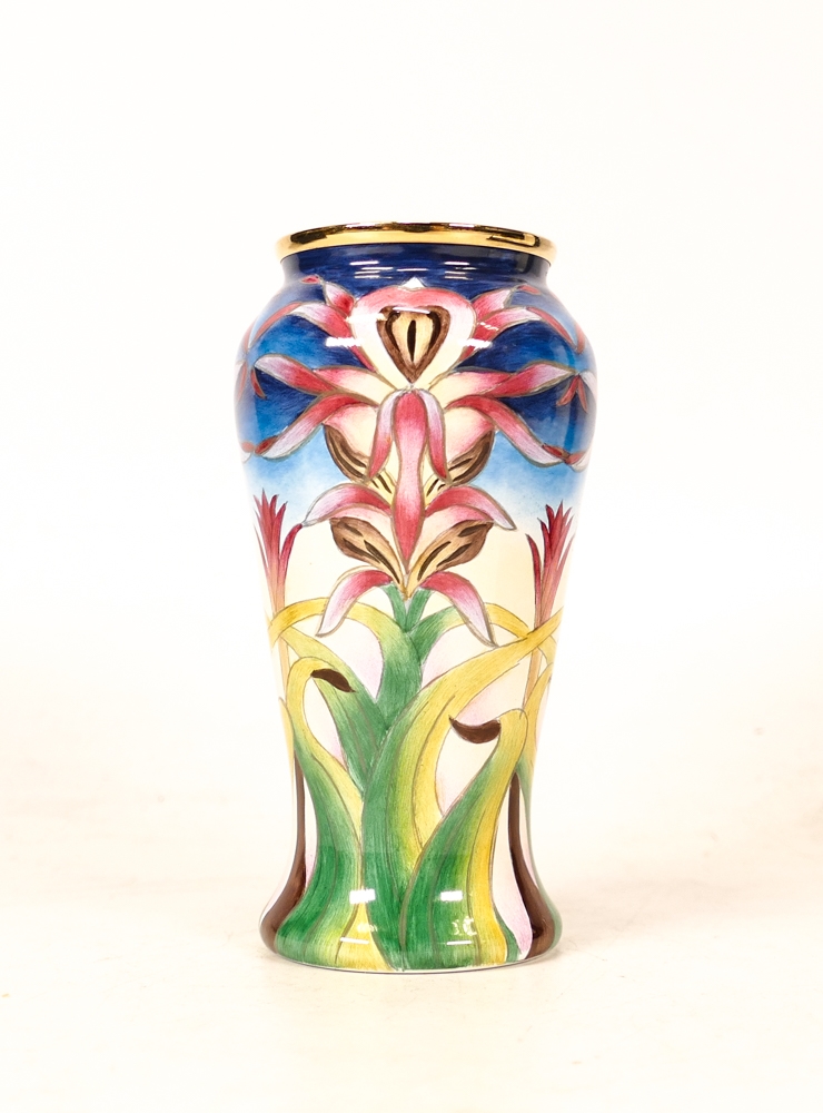 Moorcroft enamel Lizard Orchid vase by Phillip Gibson ,3 star collectors club piece , number 43 - Image 2 of 4