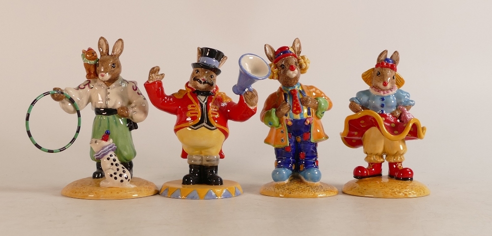 Royal Doulton Bunnykins figures Clarisa the Clown : DB331, Clarence the Clown DB332, Randolph the