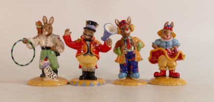 Royal Doulton Bunnykins figures Clarisa the Clown : DB331, Clarence the Clown DB332, Randolph the
