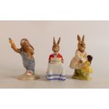 Royal Doulton Bunnykins figures Mother's Day DB155, Birthday DB21 and Playtime DB80, boxed (3)