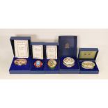 Halcyon days enamelled lidded boxes to include Queen Victoria Diamond Jubilee limited edition,