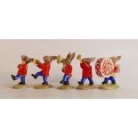 Royal Doulton Bunnykins figures Oompah Band to include Drummer DB26 Sousaphone DB23 Drum-Major