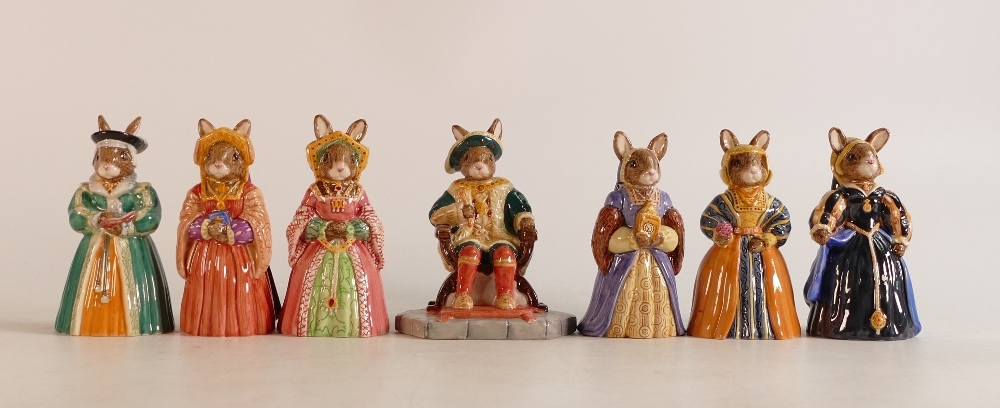 Royal Doulton Bunnykins from the Tudor Collection comprising of Henry VIII DB305, Anne Boleyn DB307,