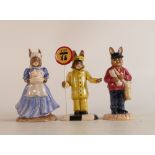 Royal Doulton Bunnykins figures Paperboy DB462, Lollipop Man DB459 and Mother DB403, boxed (3)