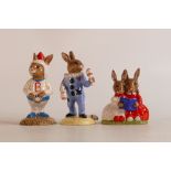 Royal Doulton Bunnykins figures Astro Rocket Man DB20, Juggler DB164 and Partners in Collecting