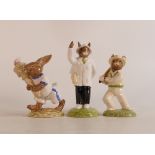 Royal Doulton Bunnykins figures Out for a Duck DB160, Olympic DB28 and limited edition Umpire