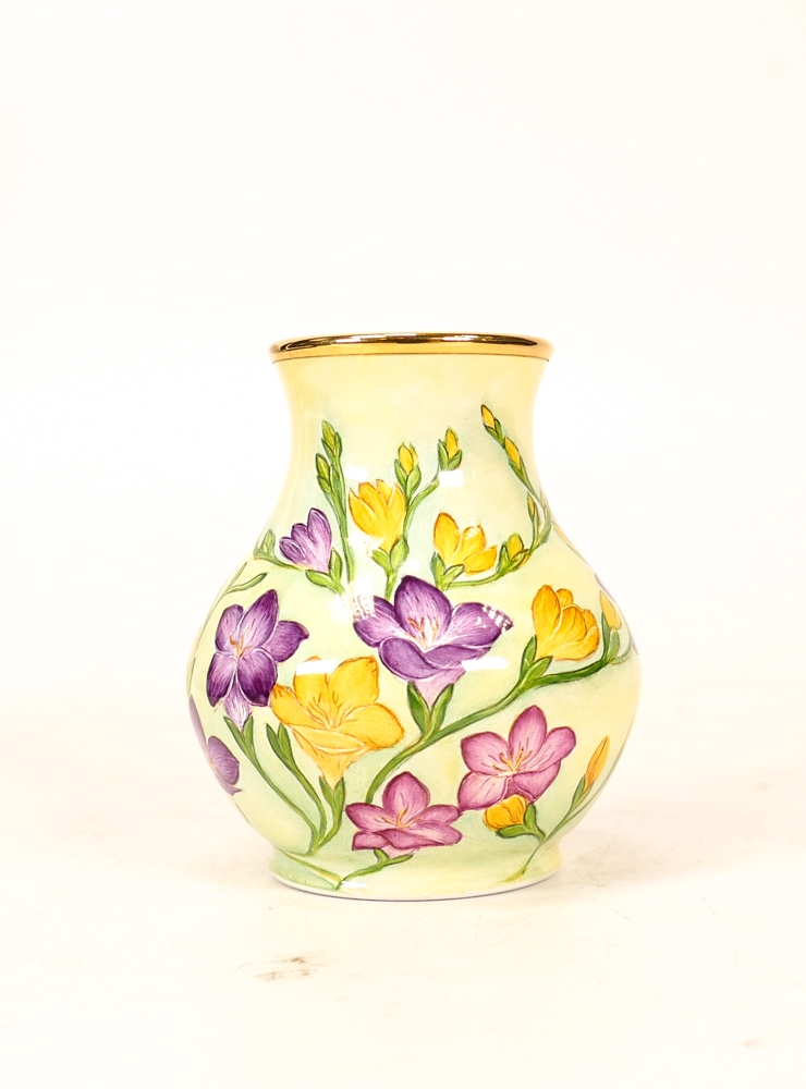 Moorcroft enamel floral vase by Amanda Rose , Trial piece dated 23/10/01. Boxed, height 6.5cm - Image 4 of 5