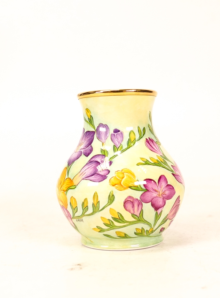 Moorcroft enamel floral vase by Amanda Rose , Trial piece dated 23/10/01. Boxed, height 6.5cm - Image 2 of 5