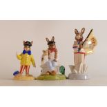 Royal Doulton Bunnykins limited edition figures Joker DB171, Parisian DB317 and England Athlete with