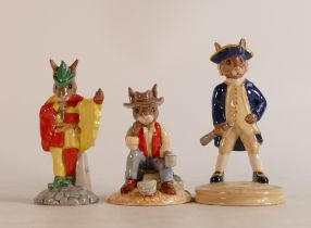 Royal Doulton Bunnykins limited edition figures Minstrel DB211, Waltzing Matilda DB236 and Captain