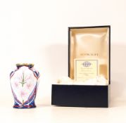 Moorcroft enamel Atlantica vase by Faye Williams , Limited edition 45/50. Boxed with certificate.