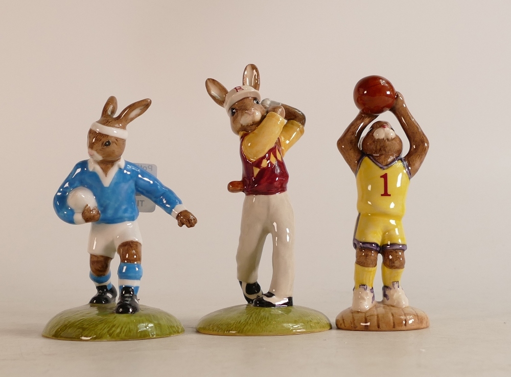Royal Doulton Bunnykins figures limited edition Basketball DB262, Golfer DB255 and limited edition