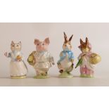 Four Beswick Beatrix Potter BP2 figures to include Tabitha Twitchit, Mrs Rabbit, Peter Rabbit (a/