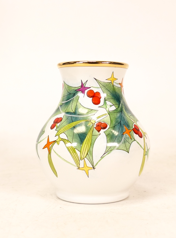 Moorcroft enamel Christmas lights vase by Amanda Rose , Boxed, height 6.5cm - Image 3 of 5