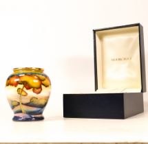 Moorcroft enamel Hazeldene Sunset vase by Amanda Rose , Limited edition 23/250. Boxed with