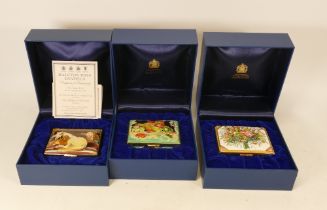 Halcyon days enamelled lidded boxes to include Arab tent , Gilbert collection , Victoria & Albert