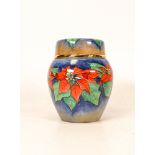 Moorcroft enamel Poinsettia ginger jar . Boxed , height 7cm