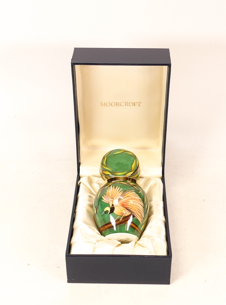 Moorcroft enamel Raggiana Bird of Paradise ginger jar by Faye Williams , Limited edition 9/50. Boxed - Image 2 of 6