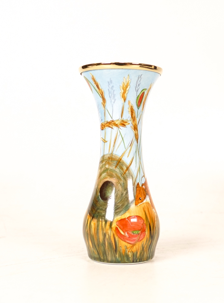 Moorcroft enamel Cornfield vase by R Douglas Ryder , Limited edition 24/75. Boxed with - Image 2 of 4
