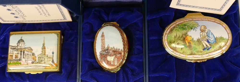 Halcyon days enamelled lidded boxes to include Bicentenary death of George Washington , If you're - Image 2 of 3