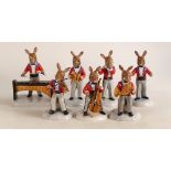 Royal Doulton set of Bunnykins figures from the Orchestra comprising The Conductor DB396, Flute