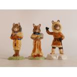 Royal Doulton Bunnykins figures Tutankhamun DB296, Ankhesenamun DB275 and Eskimo DB295 , boxed (3)