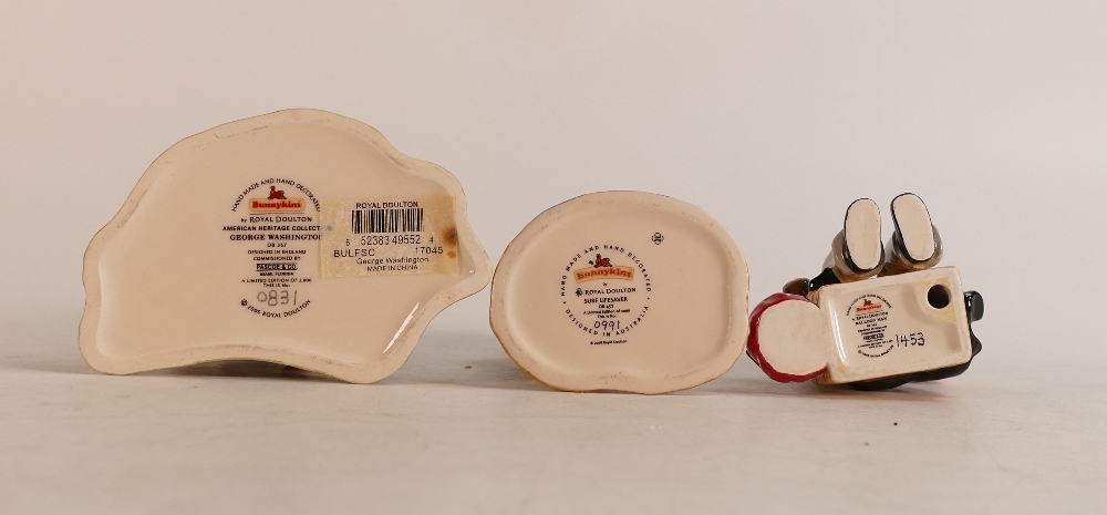 Royal Doulton Bunnykins limited edition figures Balloon Man DB366, George Washington DB367 and - Image 2 of 2