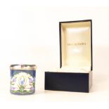 Moorcroft enamel Keffer Lily round lidded box by R Douglas Ryder ,Two star collectors club piece ,