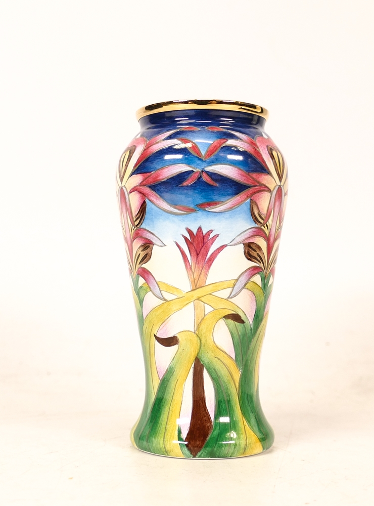 Moorcroft enamel Lizard Orchid vase by Phillip Gibson ,3 star collectors club piece , number 43 - Image 3 of 4