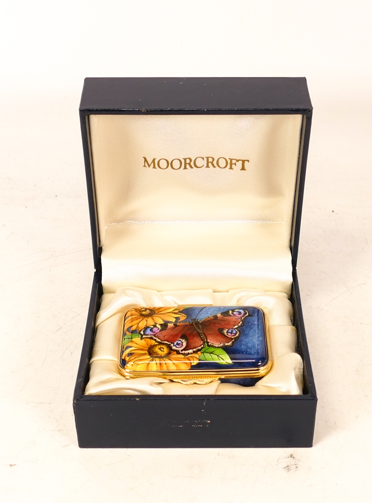 Moorcroft enamel Papillon Butterfly lidded box by Fiona Bakewell , Limited edition 17/100. Boxed - Image 2 of 5
