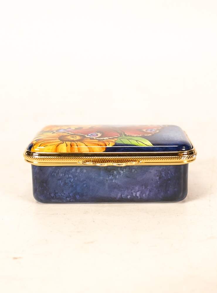 Moorcroft enamel Papillon Butterfly lidded box by Fiona Bakewell , Limited edition 17/100. Boxed - Image 3 of 5