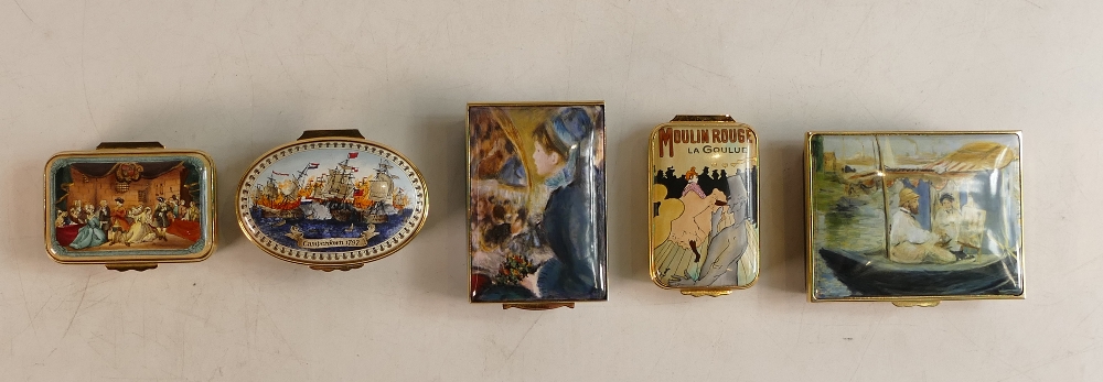 Halcyon days enamelled lidded boxes to include Monet The Barge, Beggars opera, Moulin Rouge, La - Bild 3 aus 3