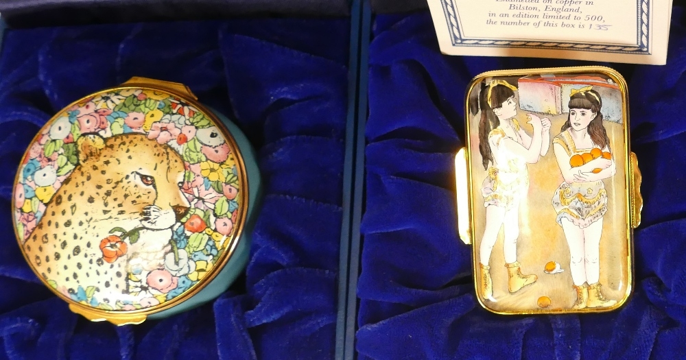 Halcyon days enamelled lidded boxes to include La dance a la campagne, Cheetah flower by Fleur - Bild 2 aus 3