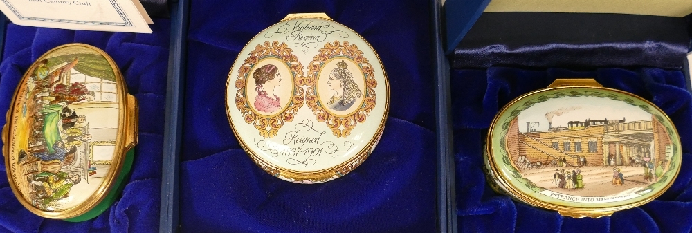 Halcyon days enamelled lidded boxes to include Queen Victoria Diamond Jubilee limited edition, - Image 2 of 3