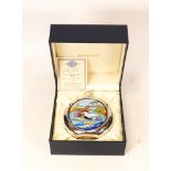 Moorcroft enamel and silver Eider duck hip flask by Amanda Rose , Limited edition 33/75. Boxed