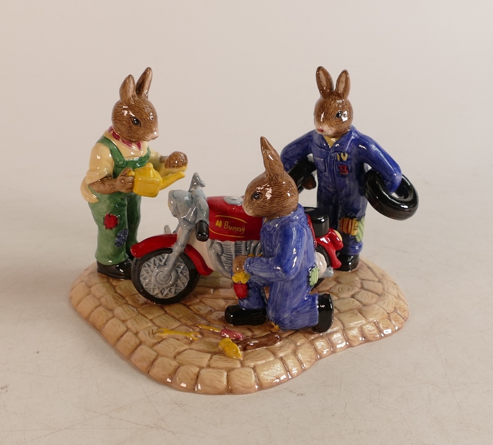 A Royal Doulton Bunnykins tableaux Ready to Ride DB363. Limited Edition 368 of 1500, boxed with