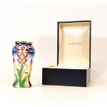 Moorcroft enamel Lizard Orchid vase by Phillip Gibson ,3 star collectors club piece , number 43