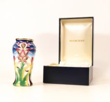 Moorcroft enamel Lizard Orchid vase by Phillip Gibson ,3 star collectors club piece , number 43